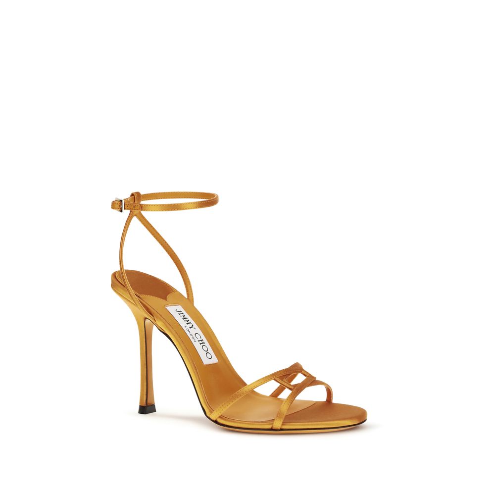 Jimmy Choo Orange Silk Stiletto Heel Sandals - HBPS Beauty & Fashion