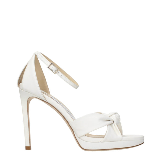 Jimmy Choo White Leather Platform Sandals - HBPS Beauty & Fashion
