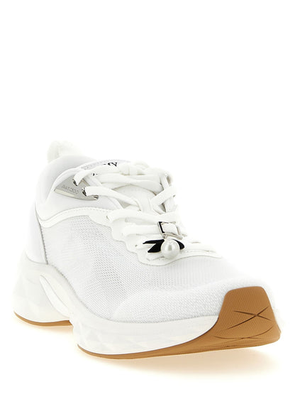 Jimmy Choo White Tencel Athletic Sneakers - HBPS Beauty & Fashion