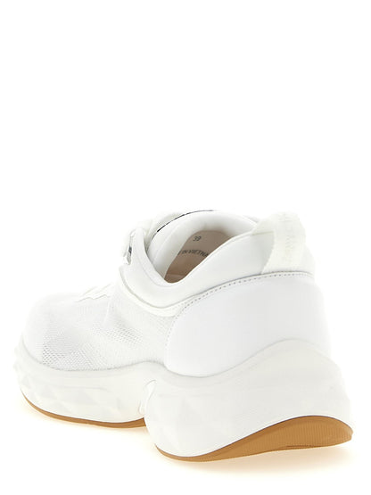 Jimmy Choo White Tencel Athletic Sneakers - HBPS Beauty & Fashion