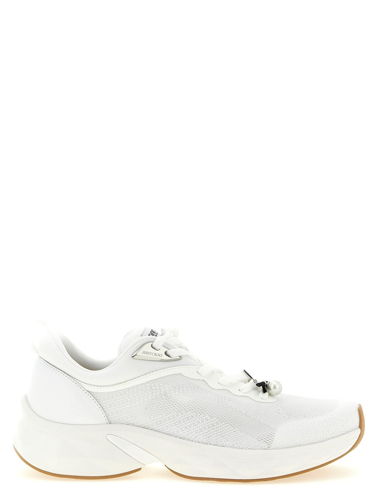 Jimmy Choo White Tencel Athletic Sneakers - HBPS Beauty & Fashion