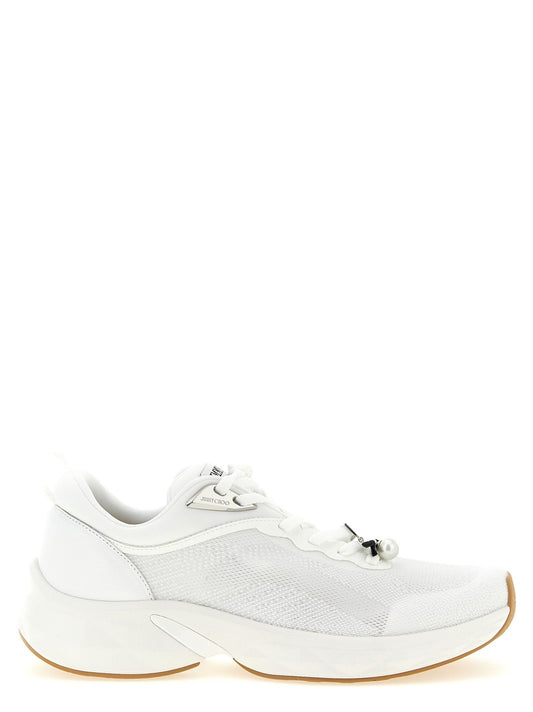 Jimmy Choo White Tencel Athletic Sneakers - HBPS Beauty & Fashion
