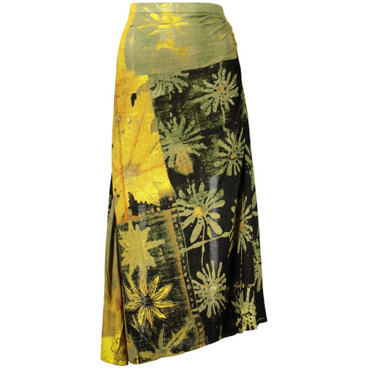 Jupe Desigual femme longue Julieta à motifs en viscose vert – DE-48312 - HBPS Beauty & Fashion