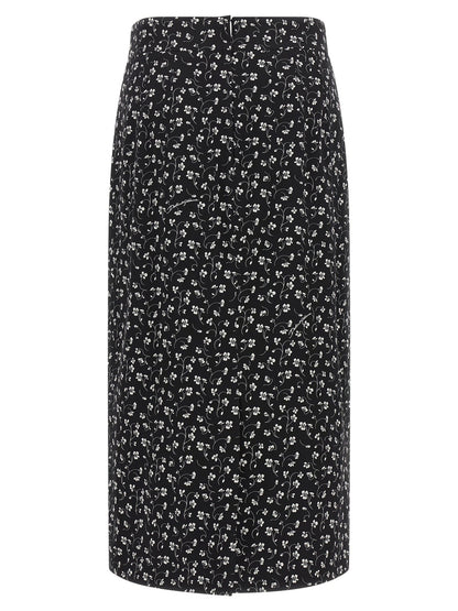 Jupe midi Dolce & Gabbana femme en soie noir et blanc – DO-344191 - HBPS Beauty & Fashion