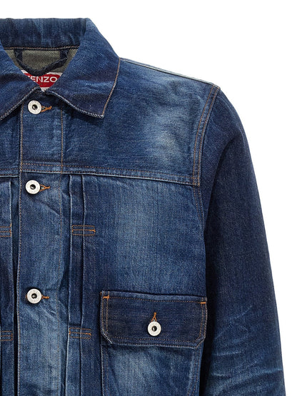 Kenzo Blue Cotton Denim Jacket - HBPS Beauty & Fashion