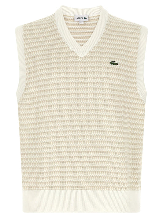 Lacoste Beige Cotton Sleeveles Sweater - HBPS Beauty & Fashion