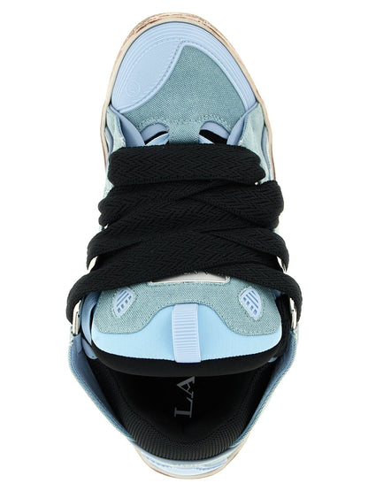 Lanvin Blue Cotton Athletic Sneakers - HBPS Beauty & Fashion