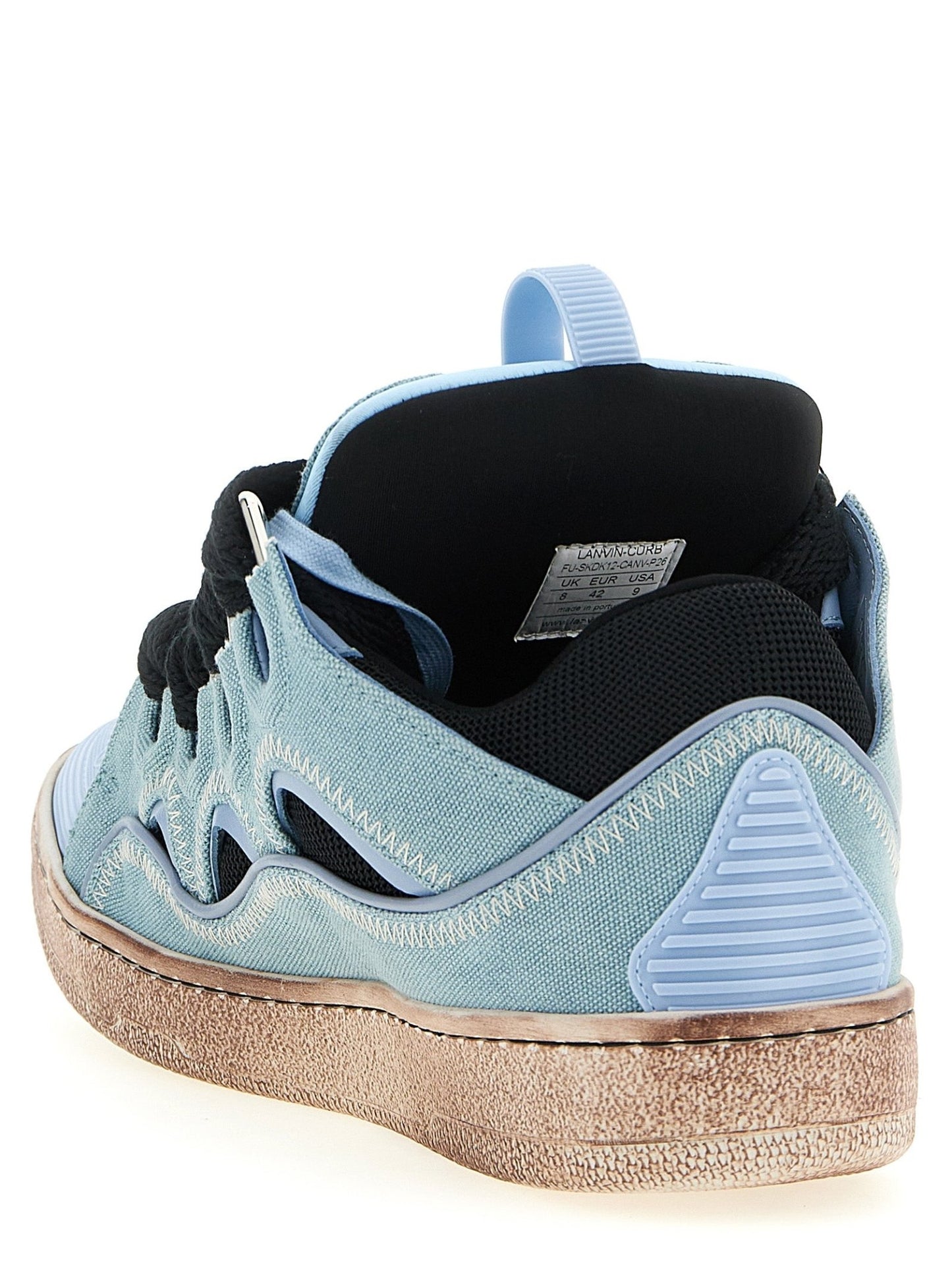 Lanvin Blue Cotton Athletic Sneakers - HBPS Beauty & Fashion