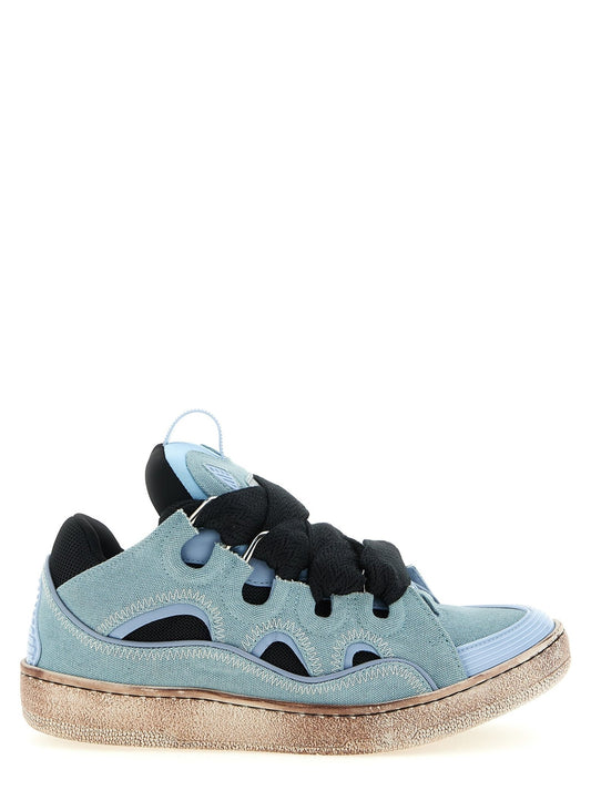 Lanvin Blue Cotton Athletic Sneakers - HBPS Beauty & Fashion