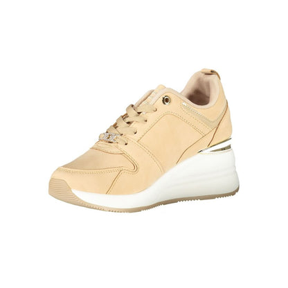 Laura Biagiotti Beige Polyester Women Sneaker - HBPS Beauty & Fashion