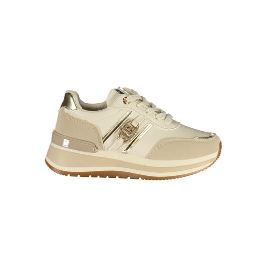 Laura Biagiotti Beige Polyurethane Women Sneaker - HBPS Beauty & Fashion