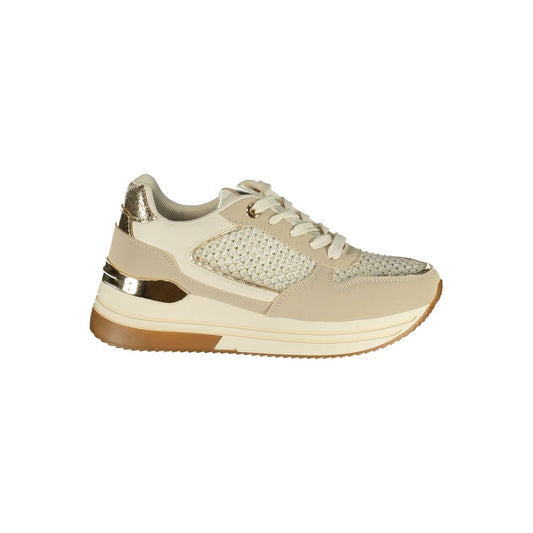 Laura Biagiotti Beige Polyurethane Women Sneaker - HBPS Beauty & Fashion
