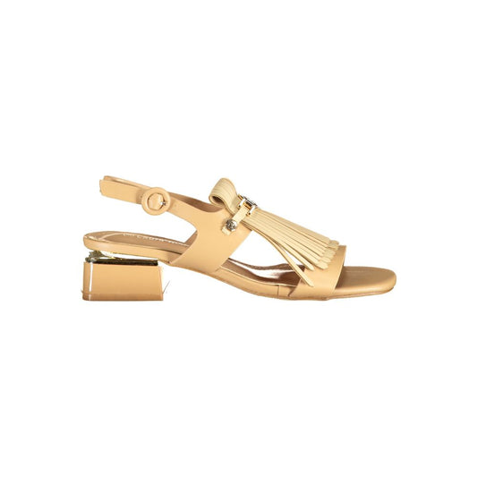 Laura Biagiotti Beige Polyurethane Women's Sandal - HBPS Beauty & Fashion