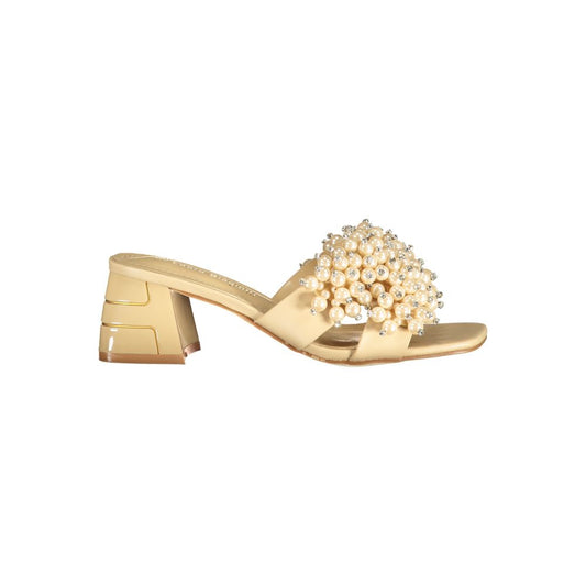 Laura Biagiotti Beige Polyurethane Women's Sandal - HBPS Beauty & Fashion