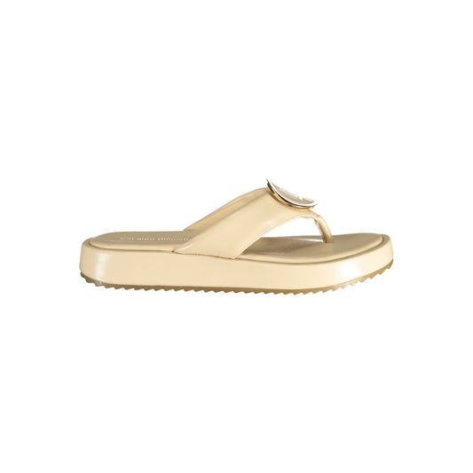Laura Biagiotti Beige Polyurethane Women's Sandal - HBPS Beauty & Fashion