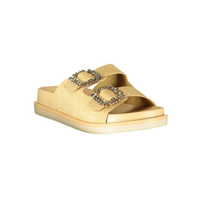 Laura Biagiotti Beige Polyurethane Women's Slipper - HBPS Beauty & Fashion