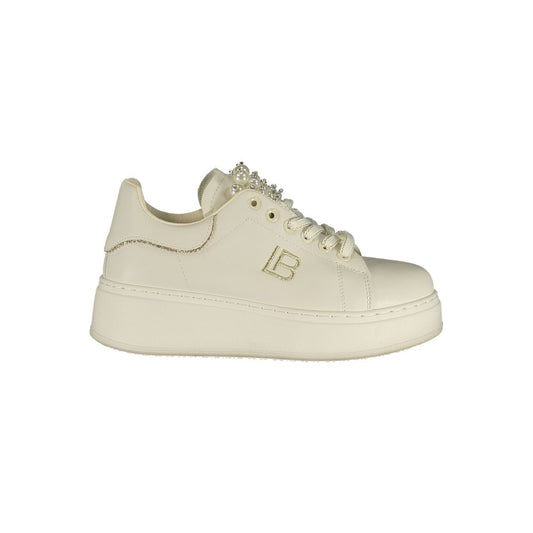 Laura Biagiotti Bianco Polyurethane Women Sneaker - HBPS Beauty & Fashion