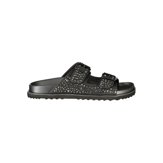 Laura Biagiotti Black Polyurethane Women's Slipper - HBPS Beauty & Fashion