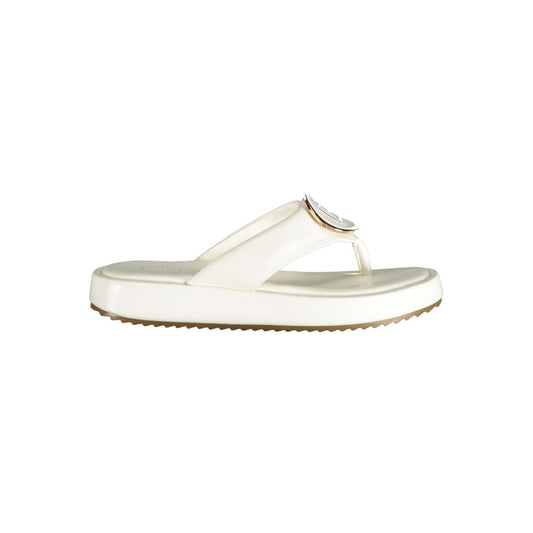Laura Biagiotti White Polyurethane Women Sandal - HBPS Beauty & Fashion