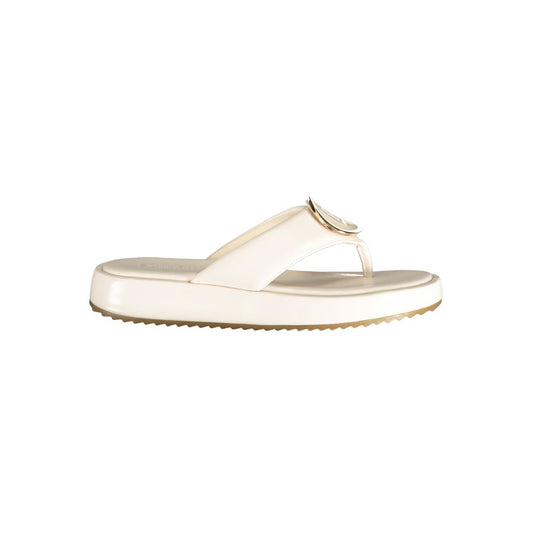 Laura Biagiotti White Polyurethane Women's Sandal - HBPS Beauty & Fashion
