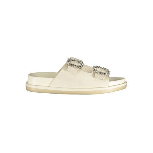 Laura Biagiotti White Polyurethane Women's Slipper - HBPS Beauty & Fashion