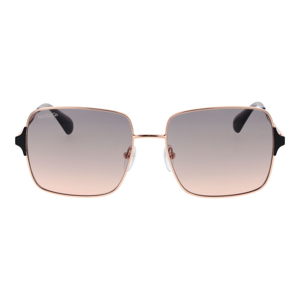 Lunettes de soleil Max & Co femme carrées en métal or rose – MA-1066345 - HBPS Beauty & Fashion