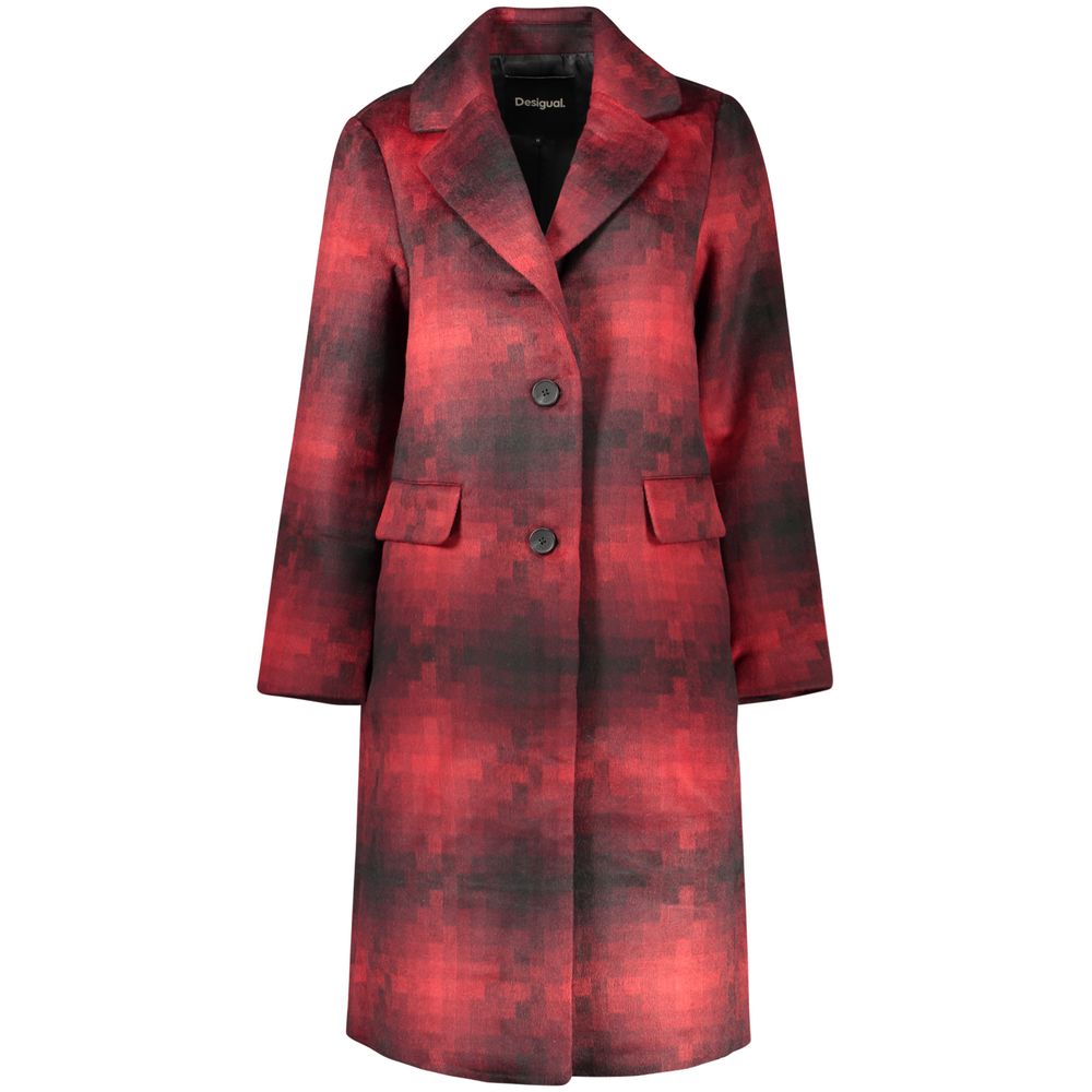 Manteau Desigual femme Mumbai en laine et polyester rouge – DE-48318 - HBPS Beauty & Fashion