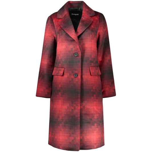Manteau Desigual femme Mumbai en laine et polyester rouge – DE-48318 - HBPS Beauty & Fashion