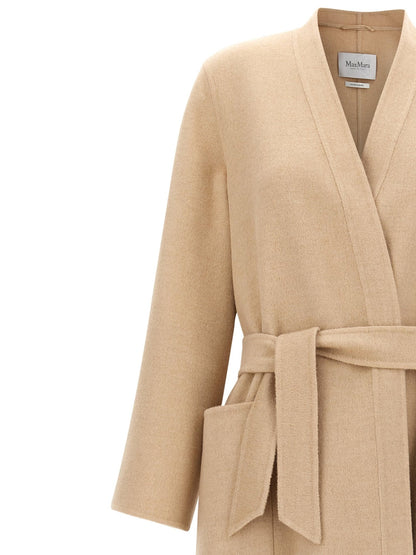 Manteau long Max Mara femme Vezzoso en laine de chameau beige – MA-304746 - HBPS Beauty & Fashion