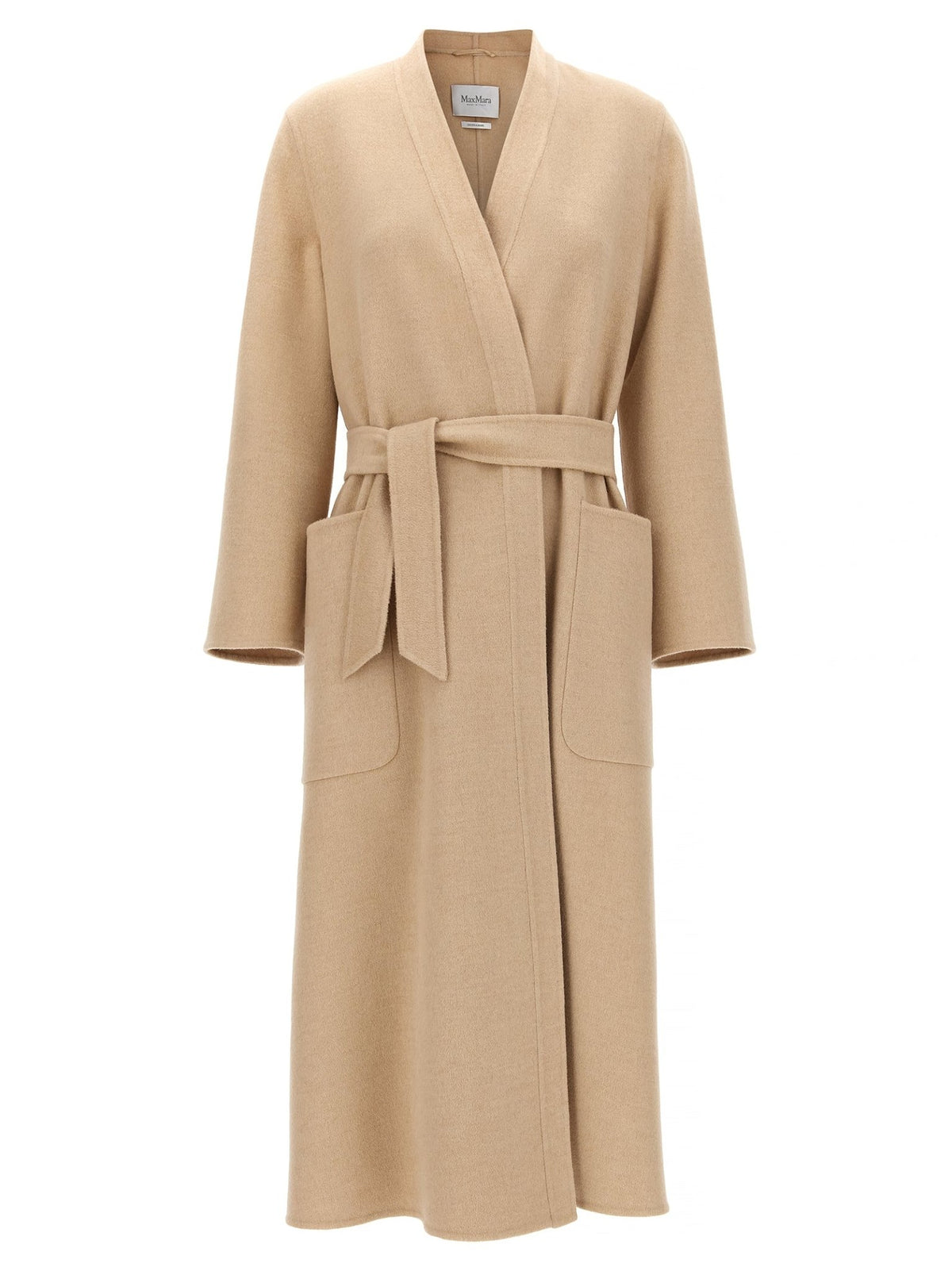 Manteau long Max Mara femme Vezzoso en laine de chameau beige – MA-304746 - HBPS Beauty & Fashion