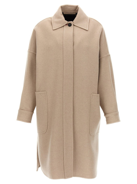 Manteau Max Mara femme Baruffa en cachemire beige – MA-298607 - HBPS Beauty & Fashion