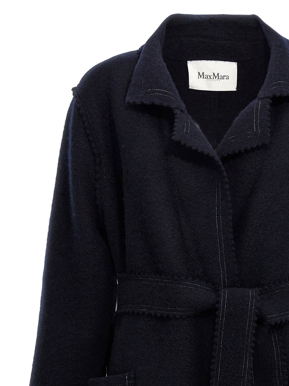 Manteau Max Mara femme Jene en laine bleu – MA-298665 - HBPS Beauty & Fashion