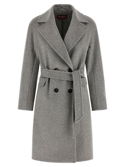 Manteau mi-long Max Mara Studio femme Panteon en cachemire gris – MA-324259 - HBPS Beauty & Fashion