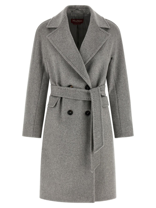 Manteau mi-long Max Mara Studio femme Panteon en cachemire gris – MA-324259 - HBPS Beauty & Fashion