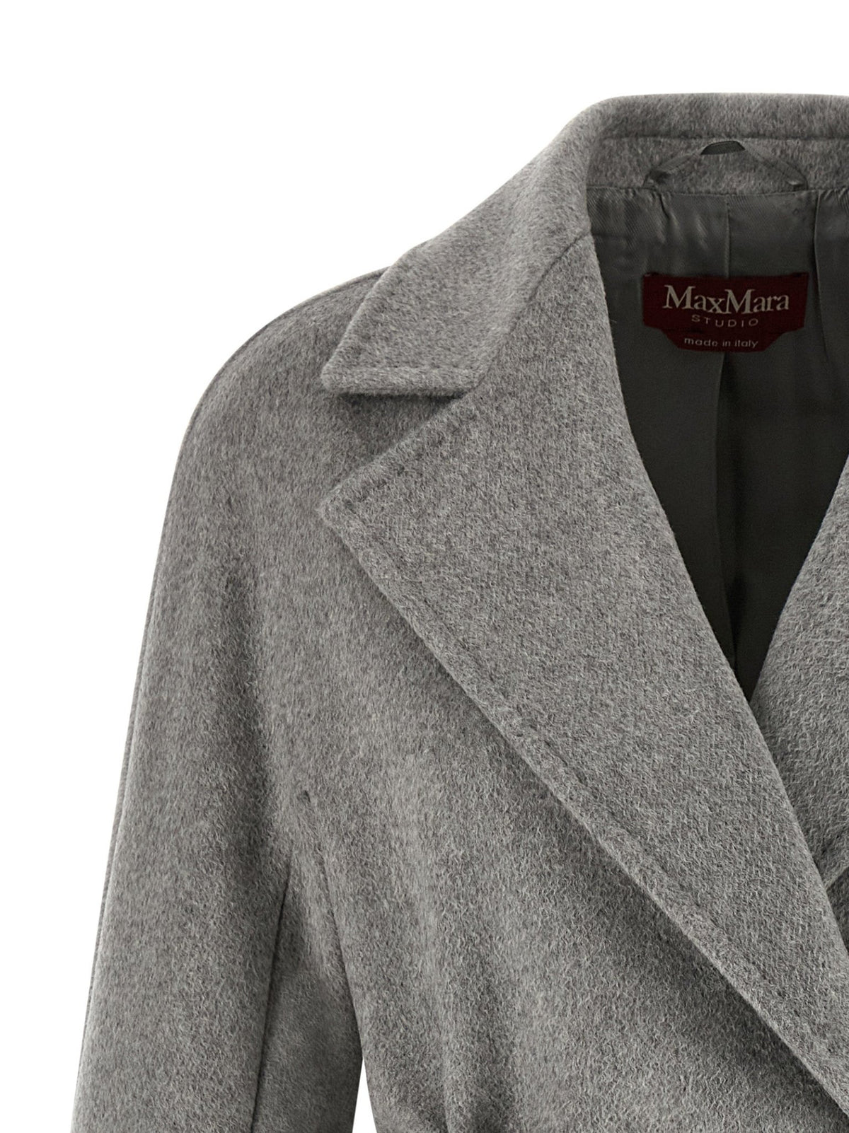 Manteau mi-long Max Mara Studio femme Panteon en cachemire gris – MA-324259 - HBPS Beauty & Fashion