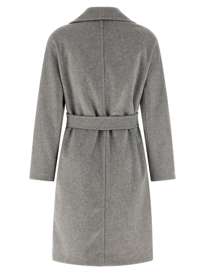 Manteau mi-long Max Mara Studio femme Panteon en cachemire gris – MA-324259 - HBPS Beauty & Fashion