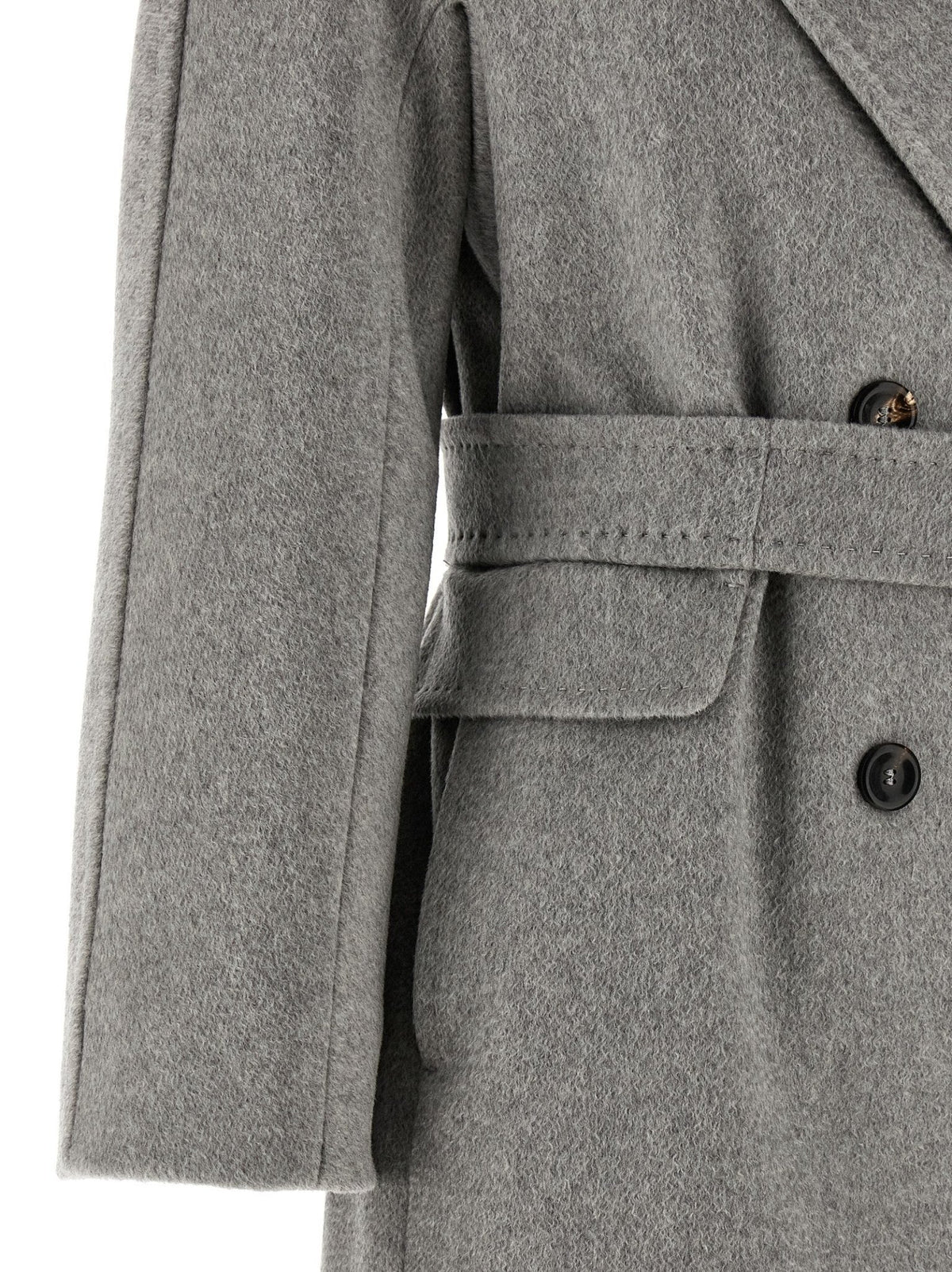 Manteau mi-long Max Mara Studio femme Panteon en cachemire gris – MA-324259 - HBPS Beauty & Fashion