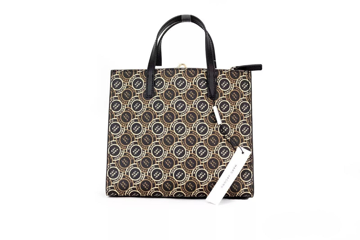 Marc Jacobs Mini Grind Signet Printed Leather Crossbody Tote Handbag Purse - HBPS Beauty & Fashion