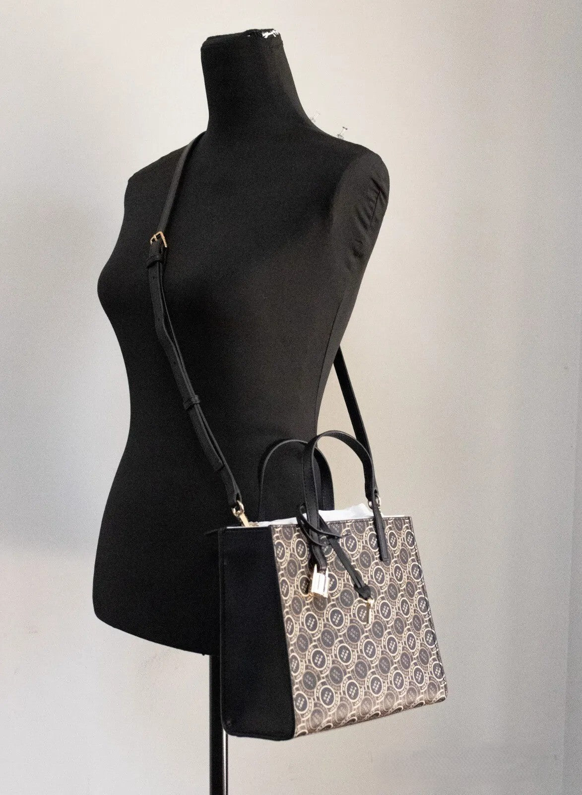 Marc Jacobs Mini Grind Signet Printed Leather Crossbody Tote Handbag Purse - HBPS Beauty & Fashion