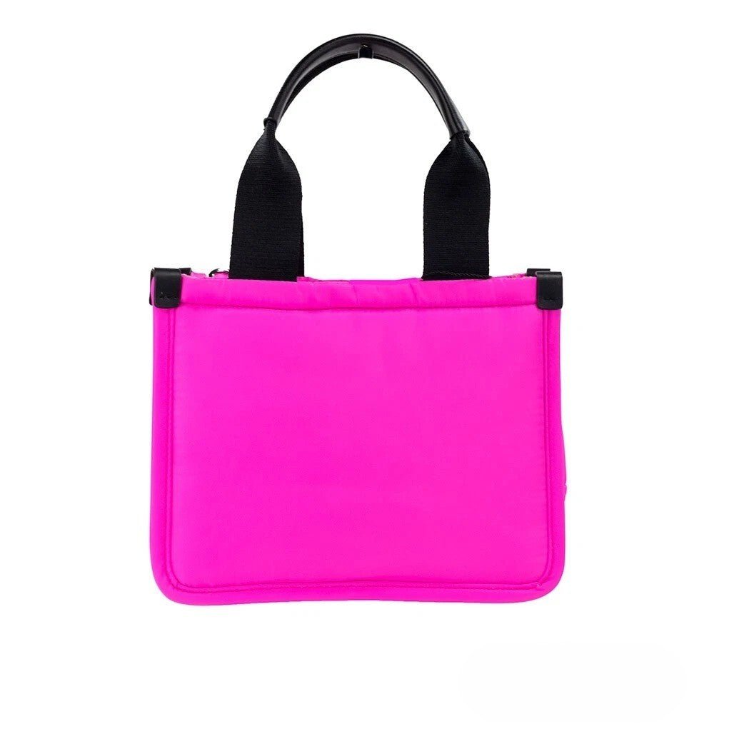 Marc Jacobs Small Neon Fuchsia Nylon Fabric Tote Convertible Bag Purse - HBPS Beauty & Fashion