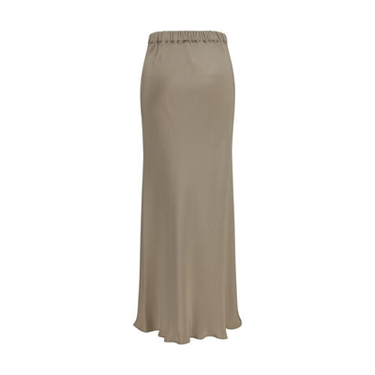 Max Mara Beige Silk Long Skirt - HBPS Beauty & Fashion
