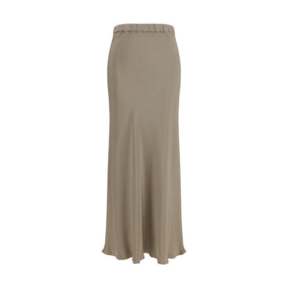 Max Mara Beige Silk Long Skirt - HBPS Beauty & Fashion