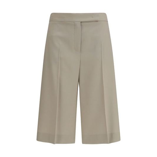 Max Mara Beige Wool Oves Aries Bermuda Shorts - HBPS Beauty & Fashion