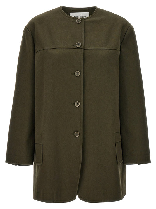 Max Mara Bicolor Cotton Full-Length Jacket - HBPS Beauty & Fashion