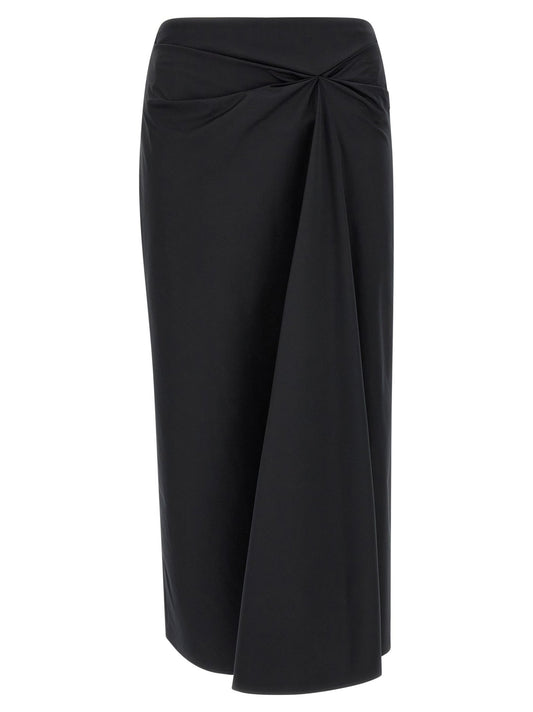 Max Mara Black Cotton Midi Skirt - HBPS Beauty & Fashion