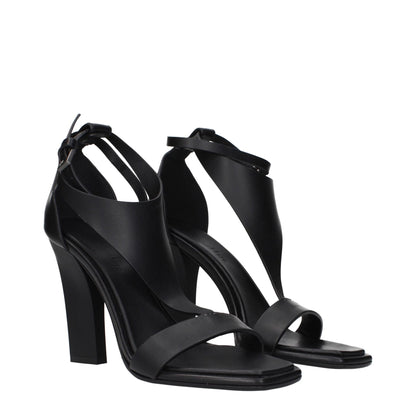 Max Mara Black Leather Stiletto Heel Sandals - HBPS Beauty & Fashion