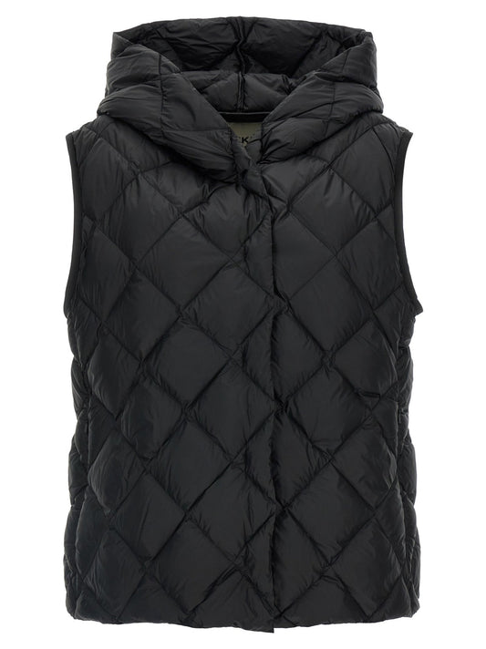 Max Mara Black Polyester Sleeveless Jacket - HBPS Beauty & Fashion