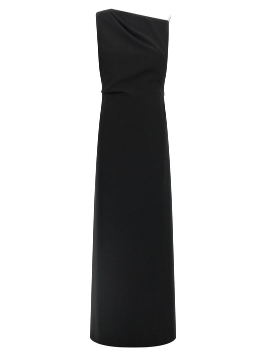 Max Mara Black Triacetate Long Dress - HBPS Beauty & Fashion