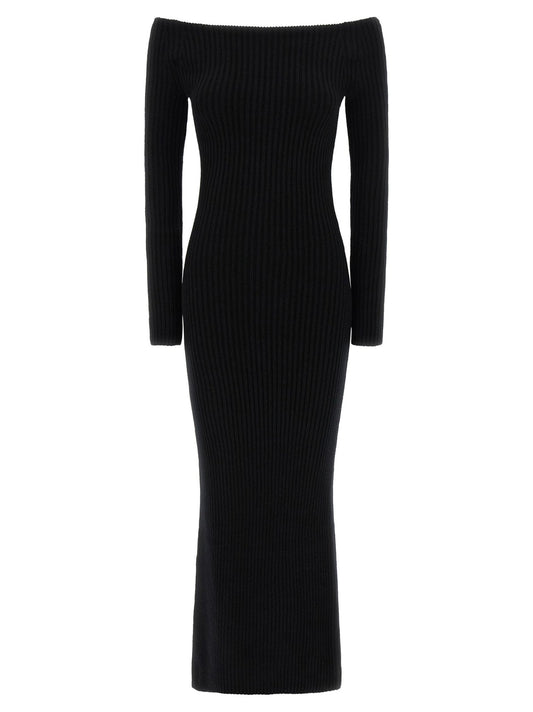 Max Mara Black Wool Long Dress - HBPS Beauty & Fashion