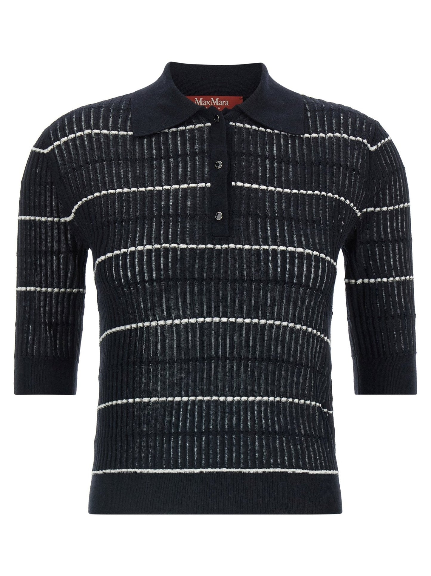 Max Mara Blue Silk Polo Shirt - HBPS Beauty & Fashion